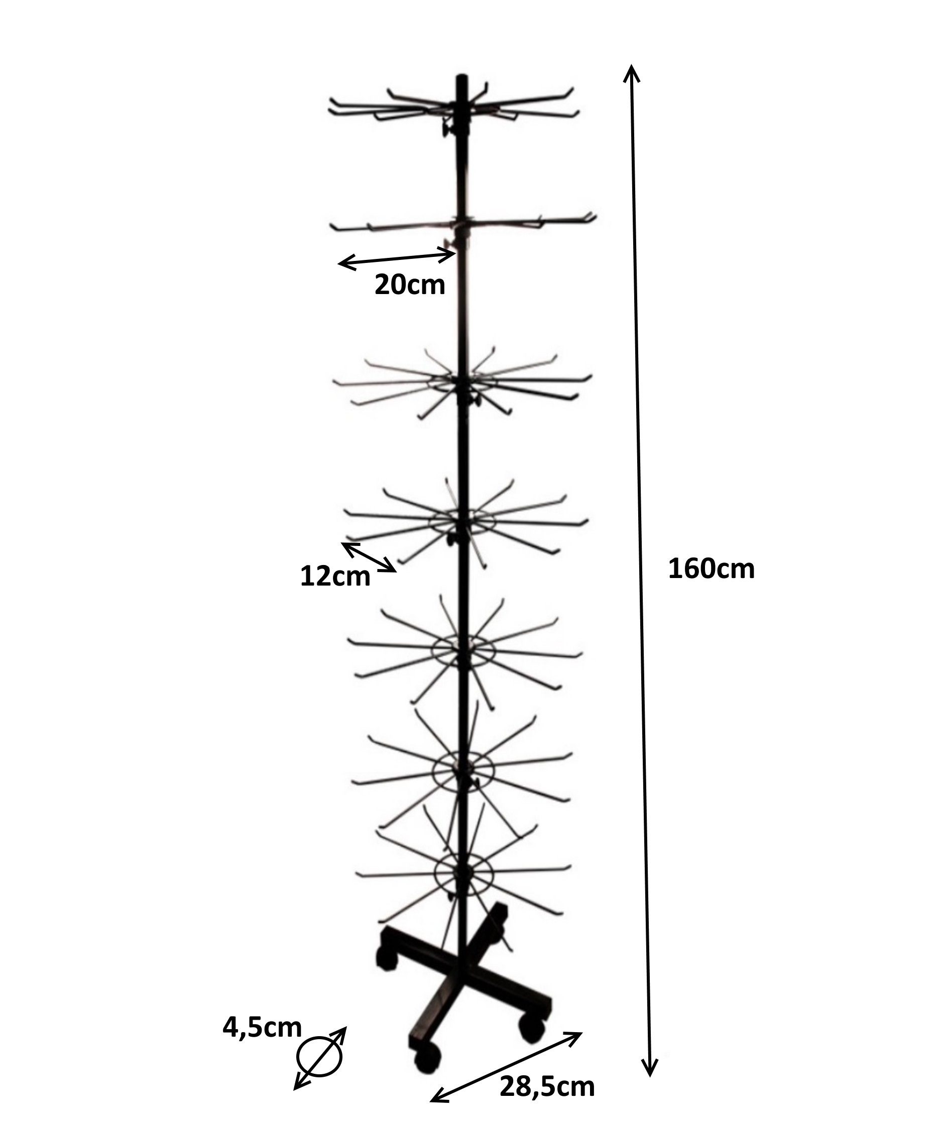 BAYLI Schmuckständer 4 Stück - Verkaufsständer drehbar Höhe 155cm, rollbares Warenständer