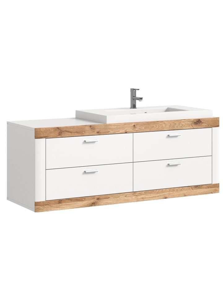 ebuy24 Waschbeckenunterschrank Laredo Weiß 132 x 48 cm günstig kaufen onesize