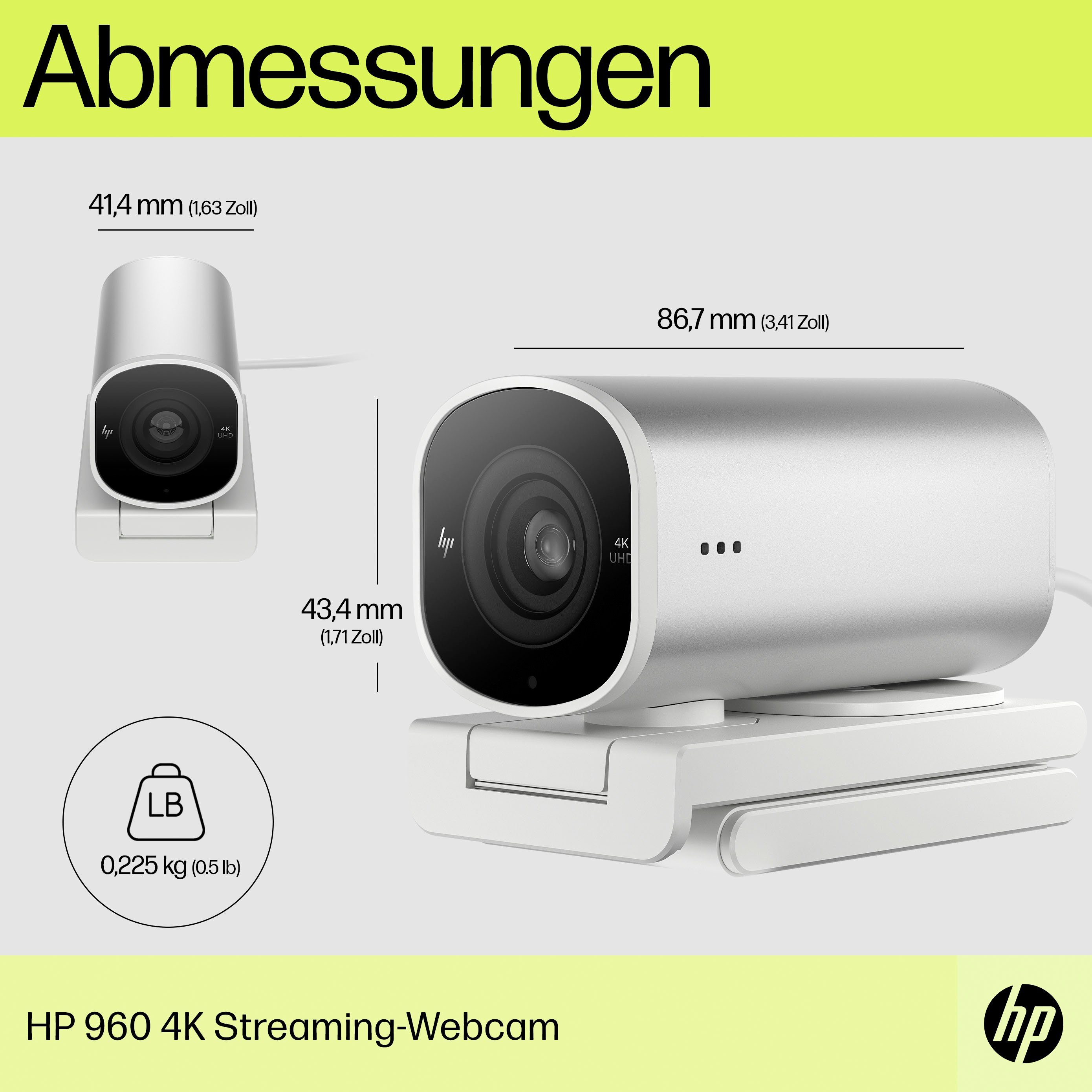 HP 960 4K Webcam (4K Ultra HD, 5x opt. Zoom)