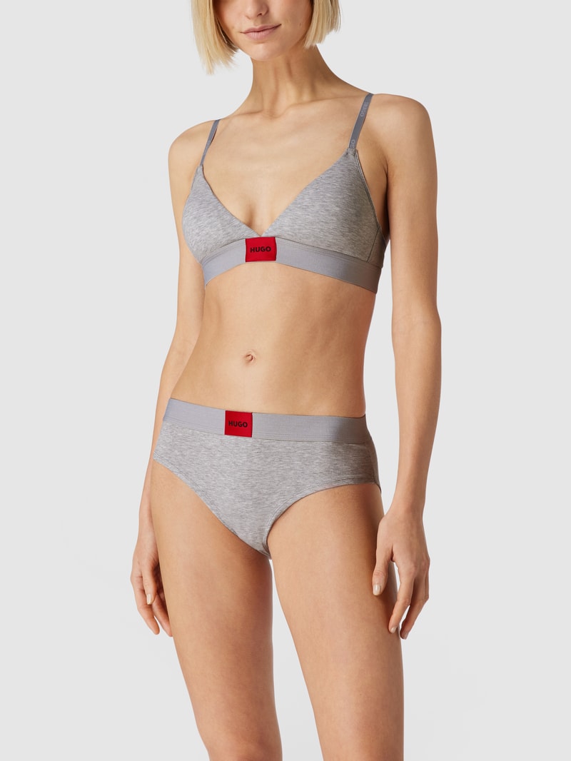 Triangel-BH mit Label-Patch Modell 'Triangle Red Label' in silber meliert