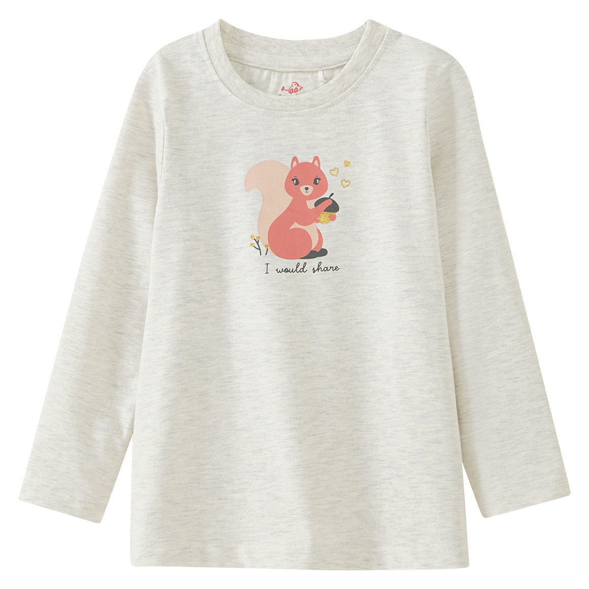 Mädchen Langarmshirt mit Eichhörnchen-Motiv