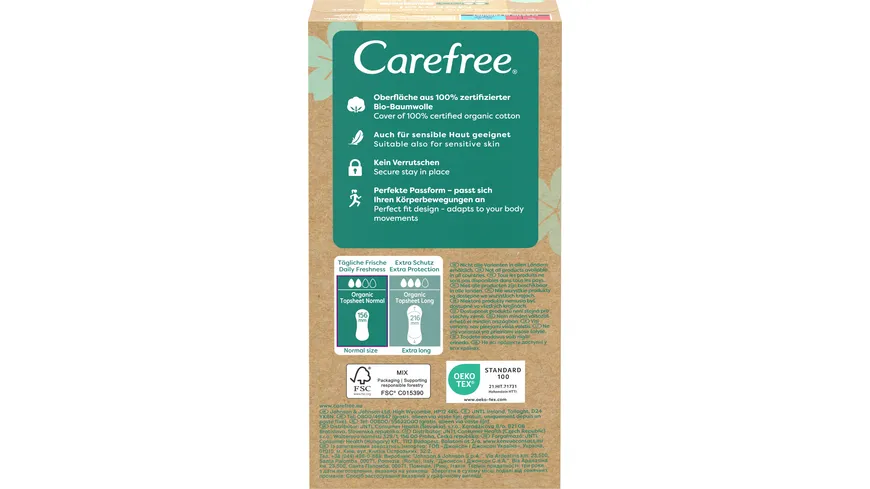 Carefree Slipeinlagen Organic Cotton Normal