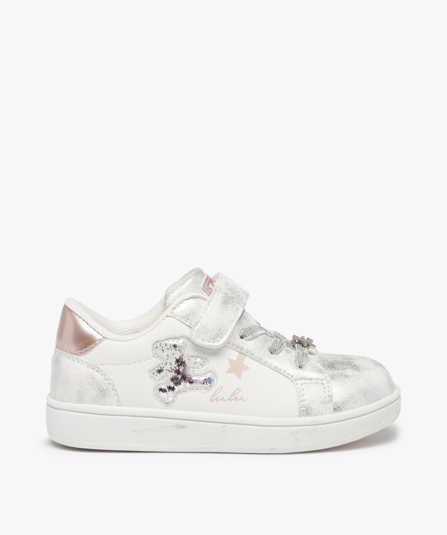 Baskets fille girly avec détails métallisés - LuluCastagn... blanc | GEMO