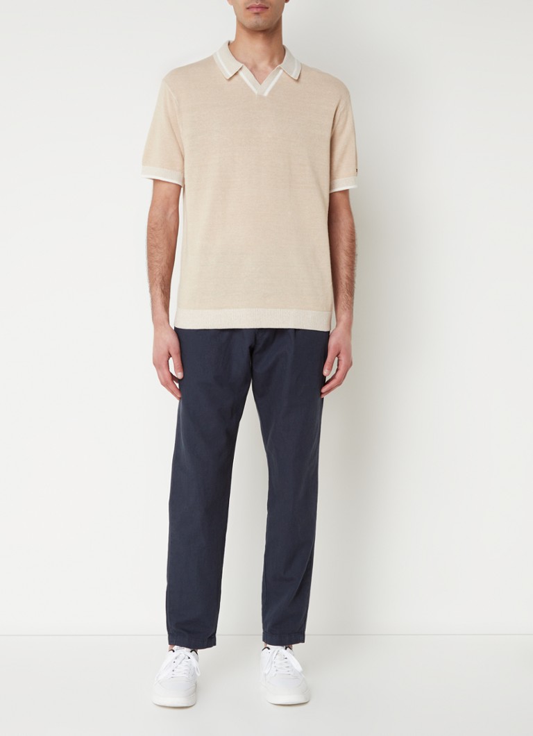 Polo Tommy Hilfiger de malha fina e corte regular em mistura de linho.