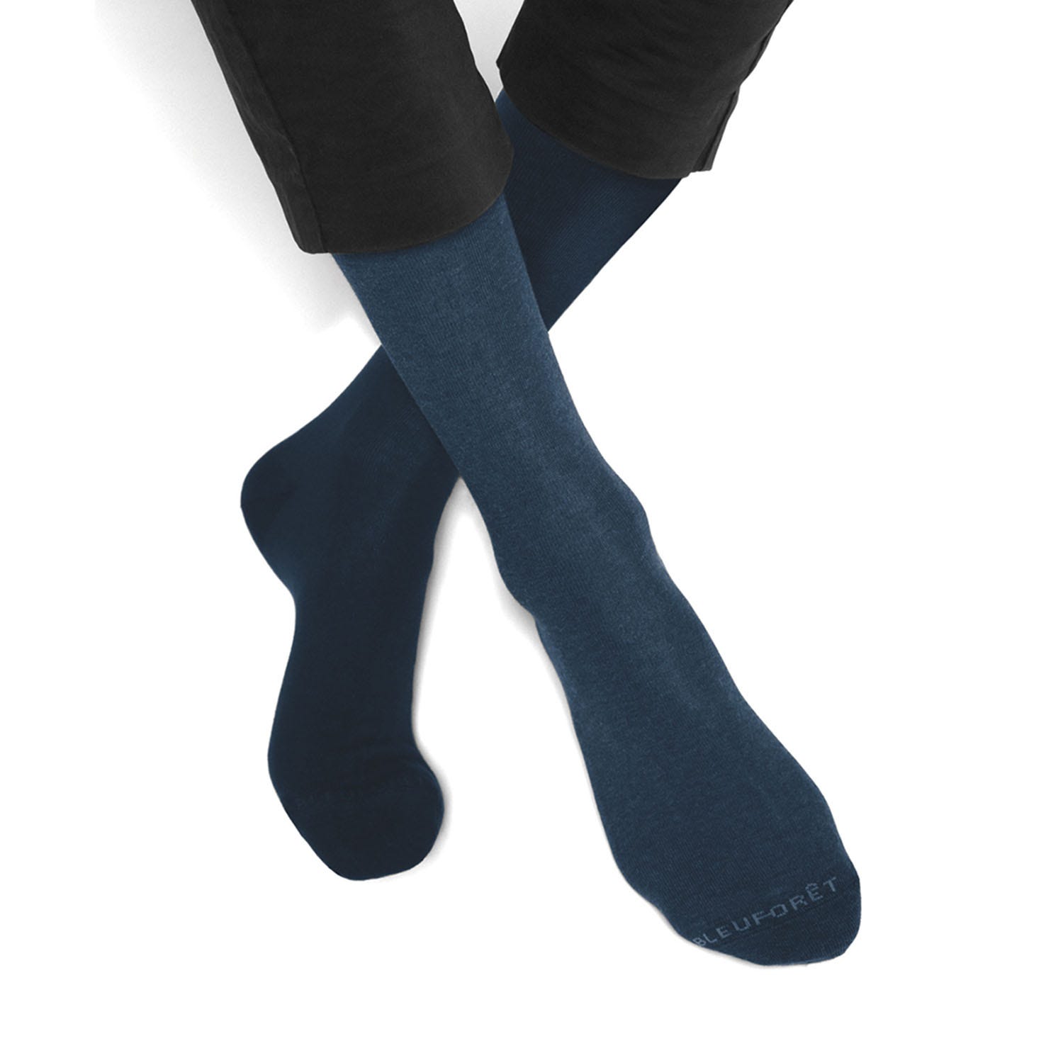 2 paires de chaussettes BLEU FORET bleu marine 39-42