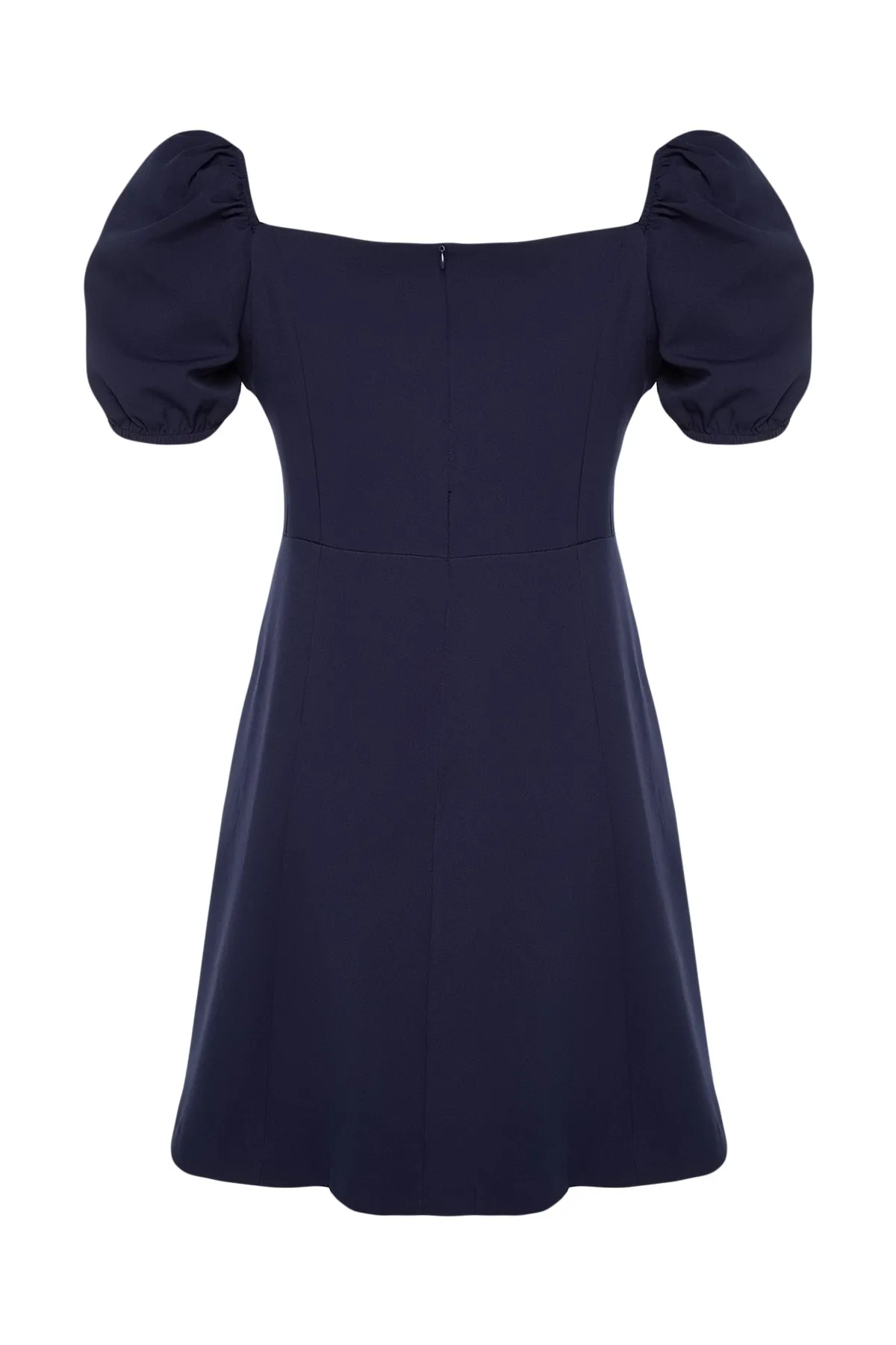 Trendyol Curve  Marineblaues Kleid mit gewebtem Kragendetail TBBSS22AH0246