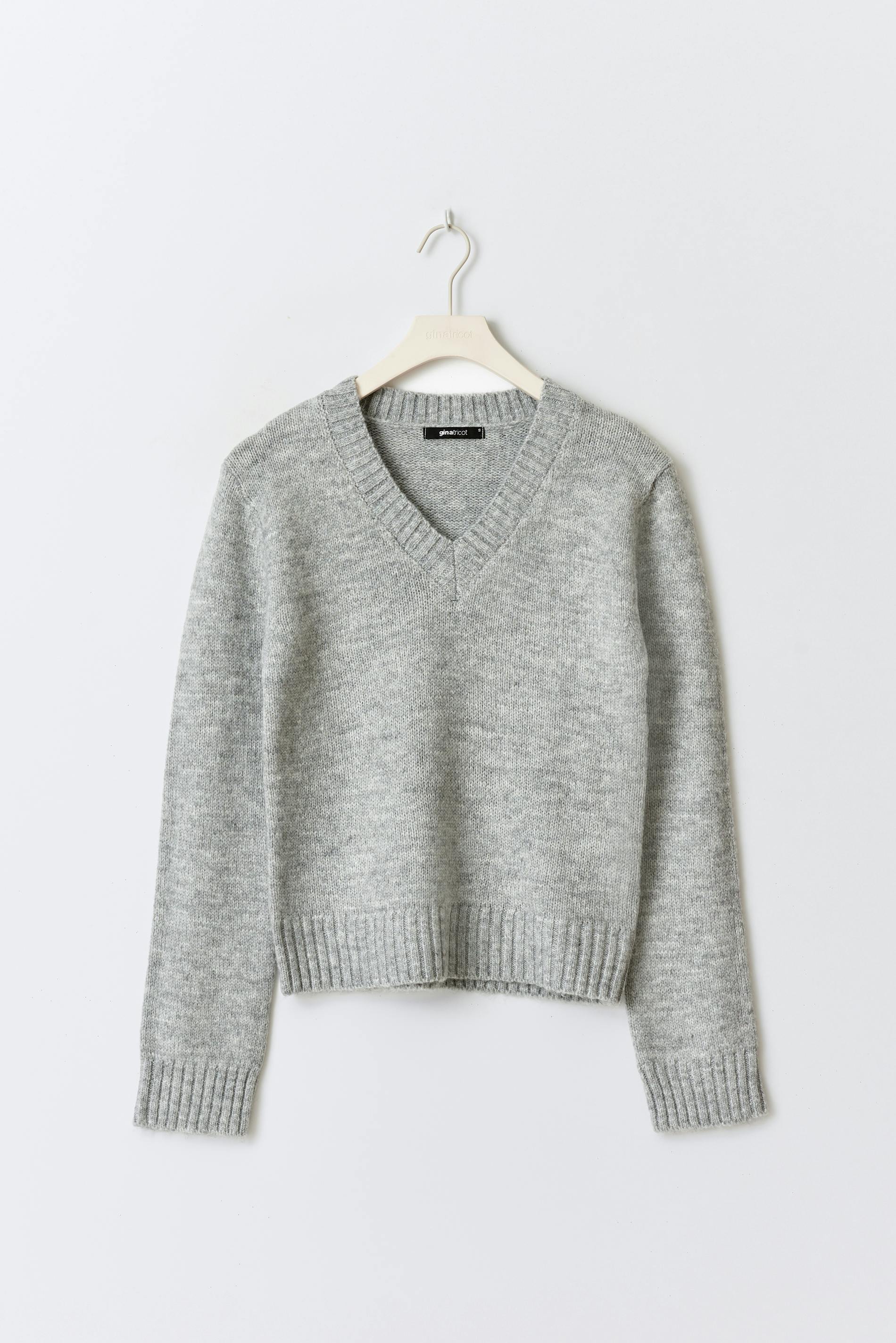 V-neck knitted sweater