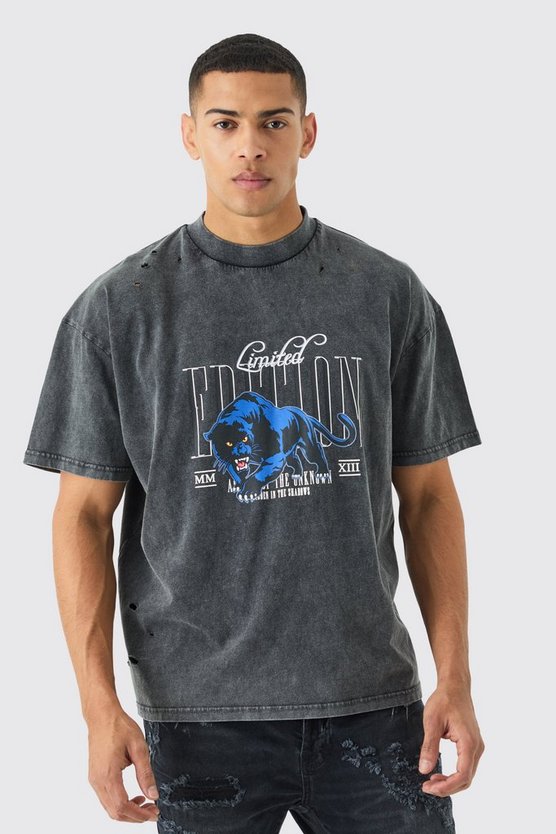 Oversize T-Shirt mit Limited Edition Panther Print