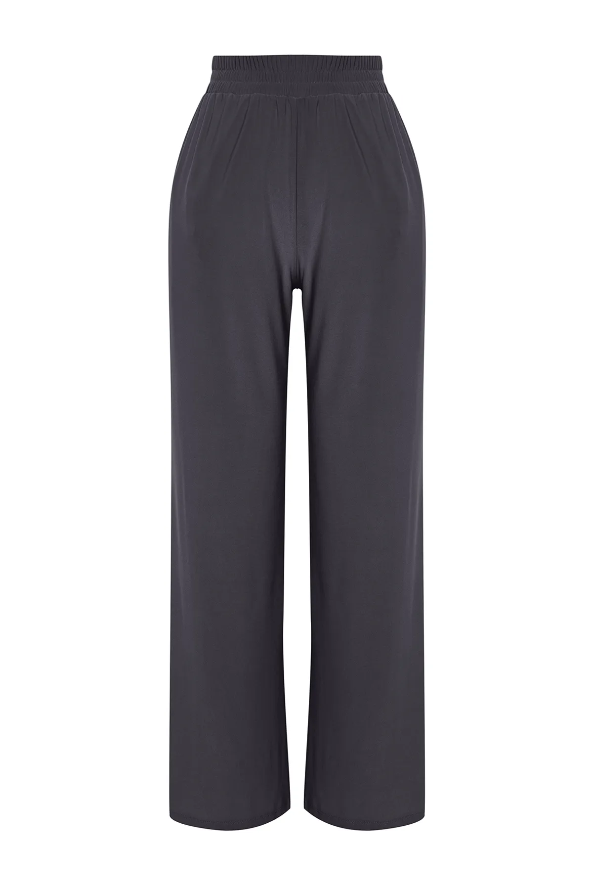 Trendyol Collection  Anthrazitfarbene Hose mit weitem Bein und bequemem Schnitt und hoher Taille, dehnbar, TWOSS23PL00129