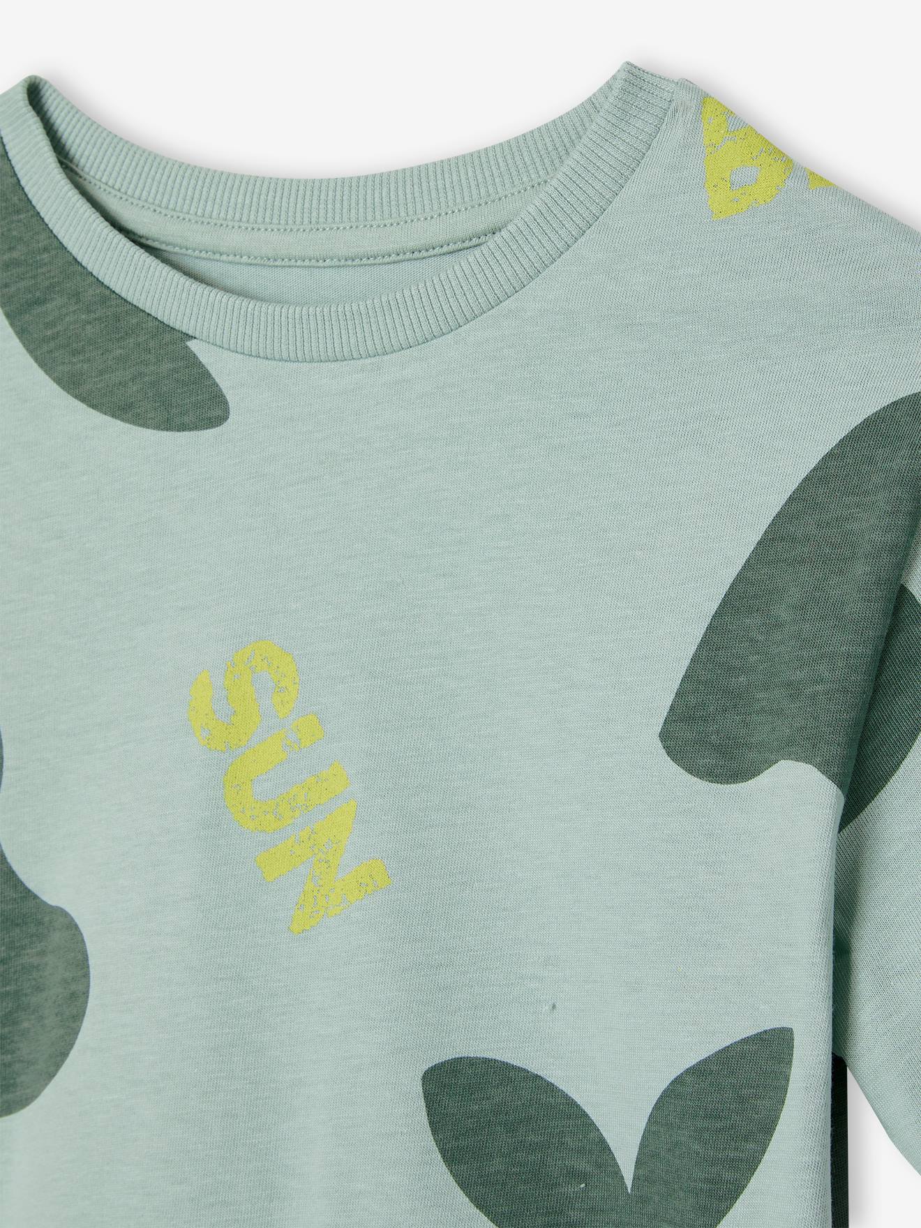 Tee-shirts maxi motifs exotiques garçon vert sauge