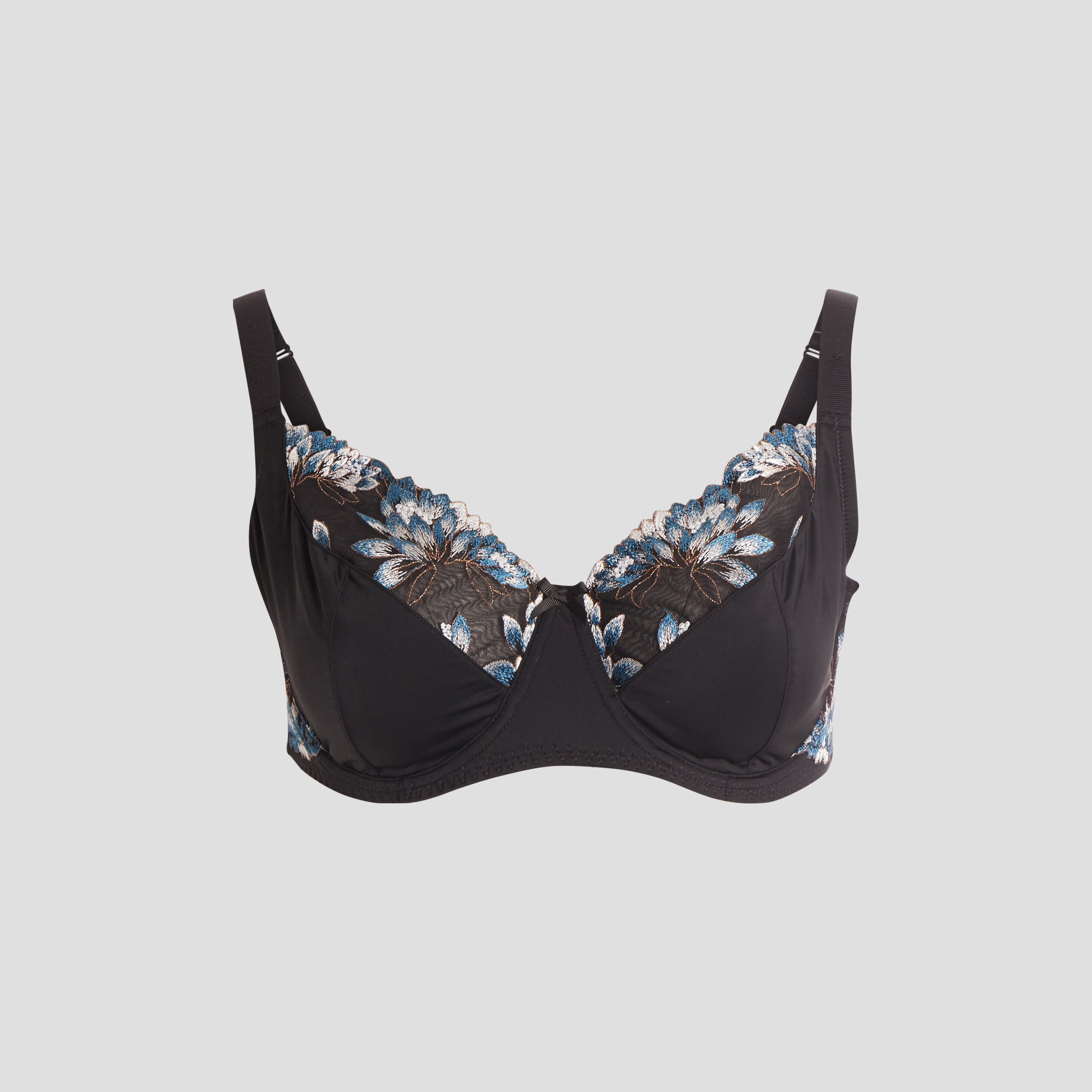 Soutien-gorge emboîtant microfibre noir femme grande taille | La Halle