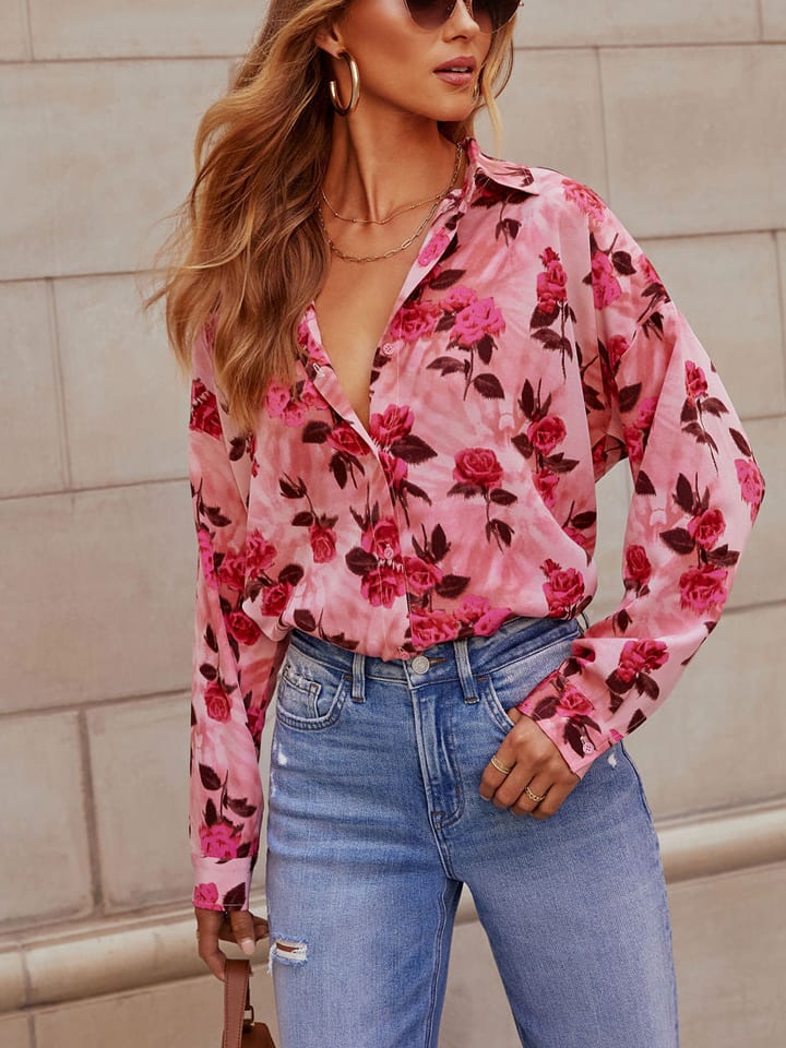 Milan Kiss Bluse in Rosa/ Bordeaux günstig kaufen