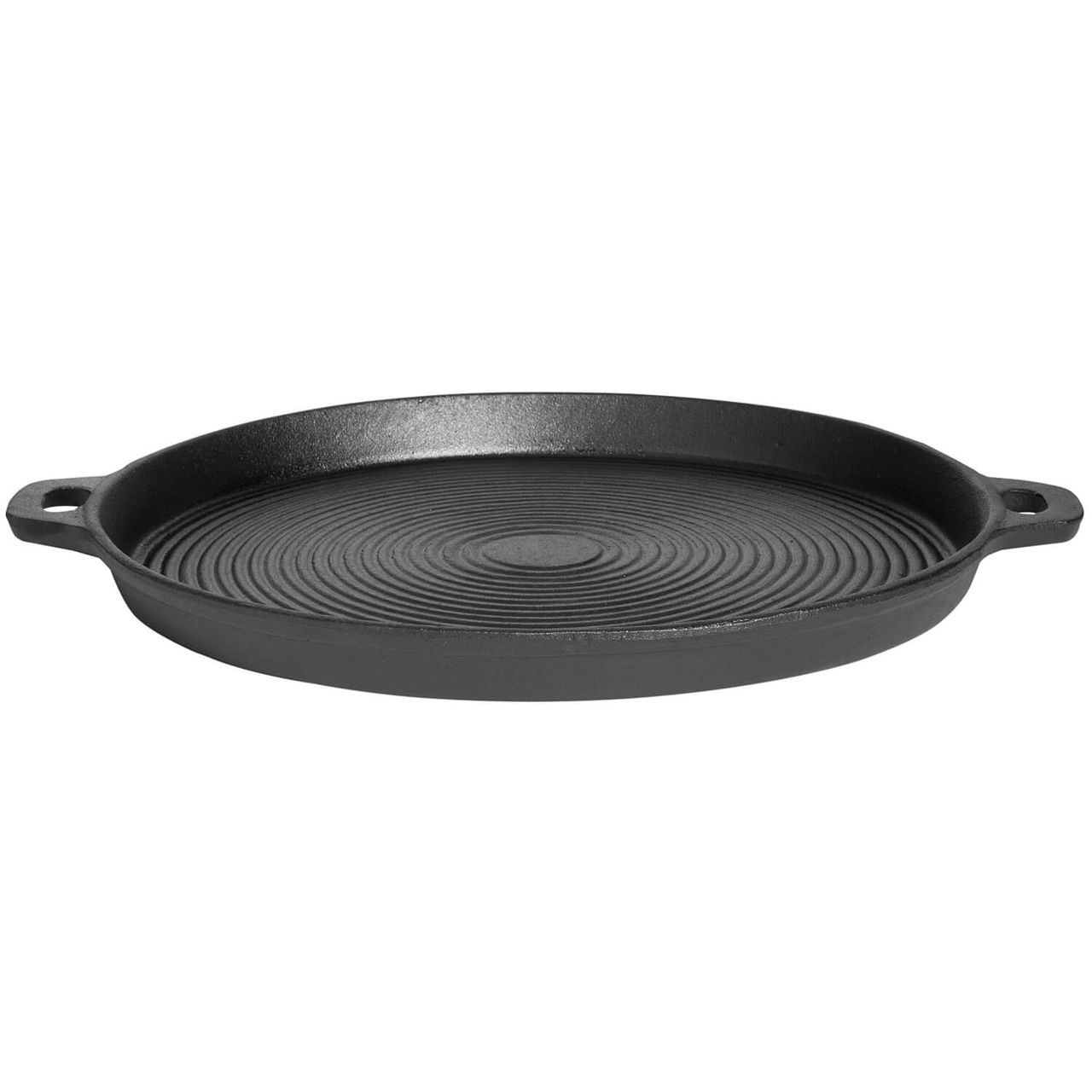 Allgrill Gusseisen-Pfanne rund flach 35 cm schwarz - für alle Herdarten geeignet inkl. Induktion