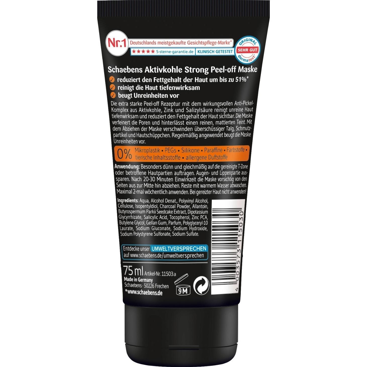 Aktivkohle Strong Peel-Off Maske