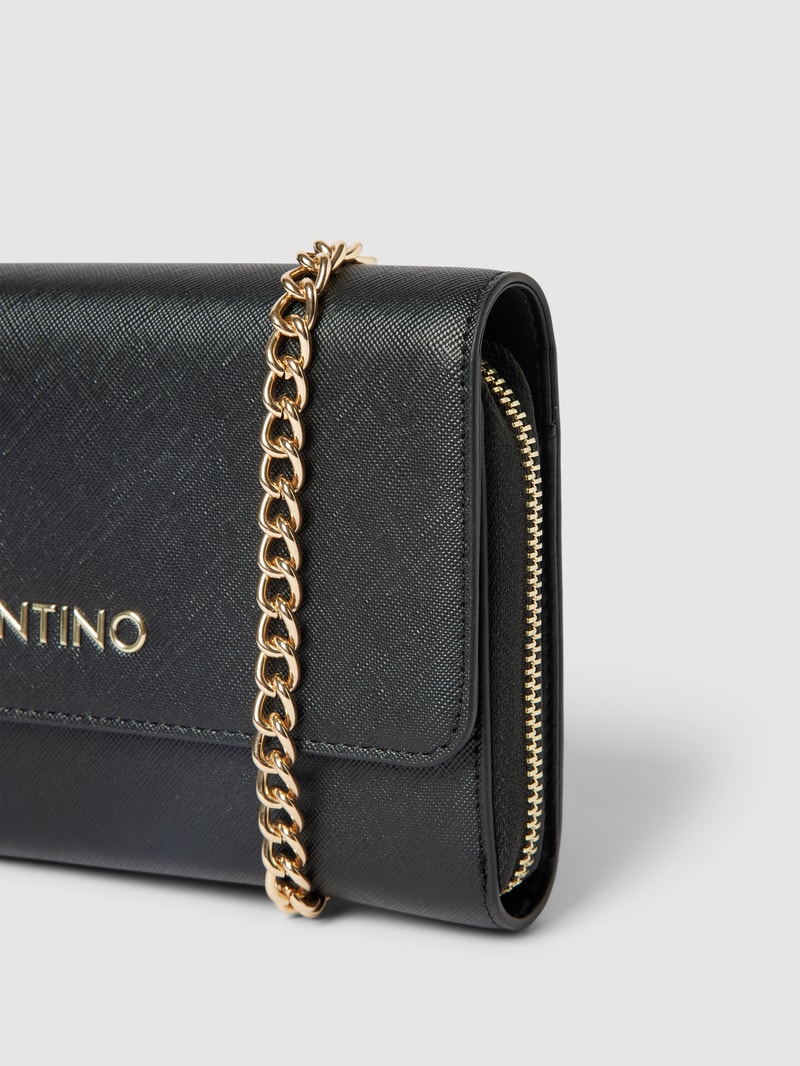 Handtasche mit Label-Detail Modell 'ZERO' in schwarz