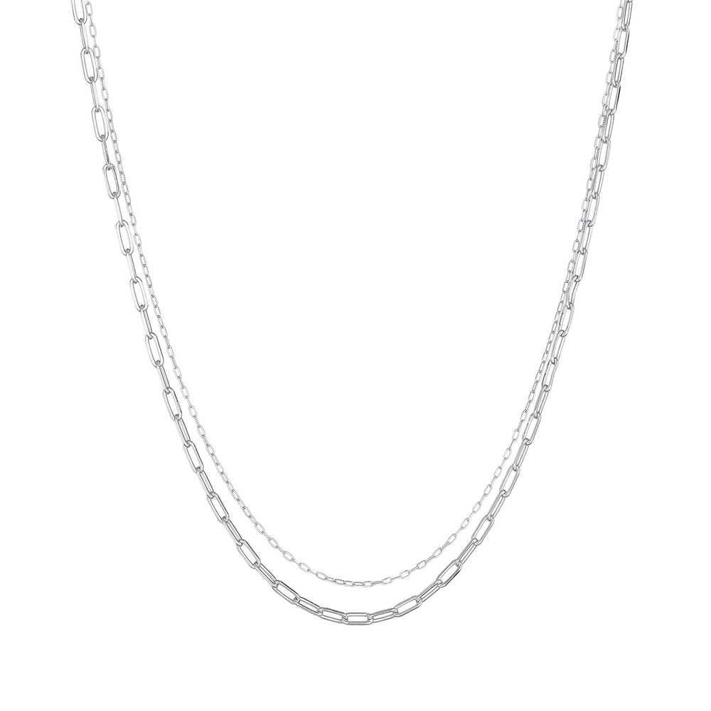 Elli Elli Collier Liens à couches pour dames Oval Basic Blogger Trend Filigree en arge collier