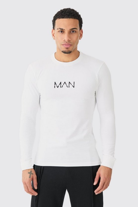 Langärmliges Man-Dash Muscle-Fit T-Shirt