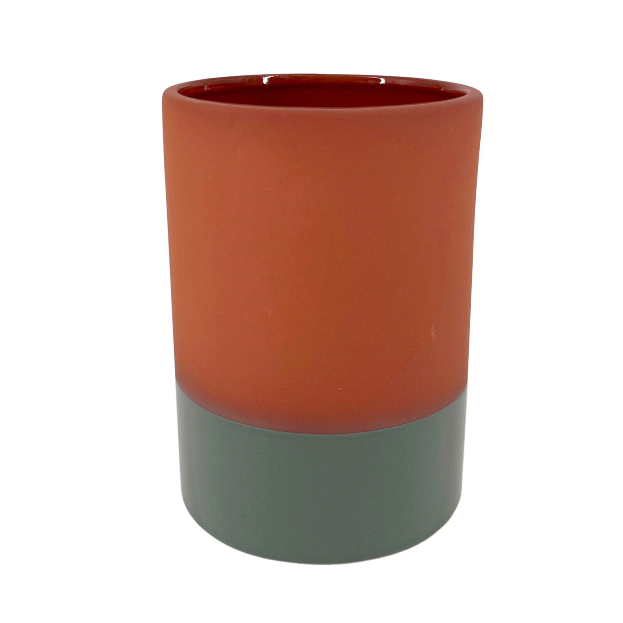 Vase cylindrique en céramique, bicolore