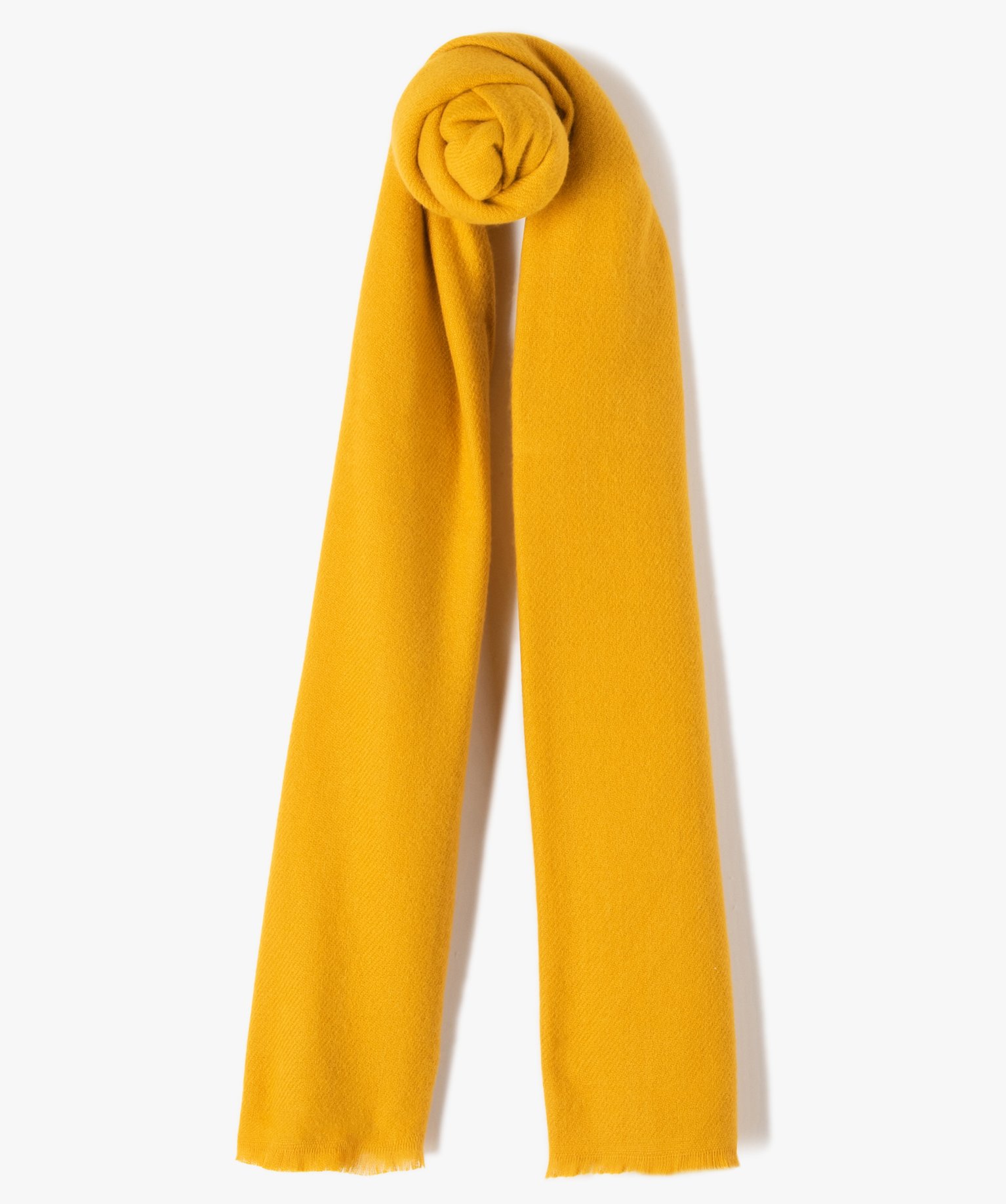 écharpe femme unie en maille douce jaune | GEMO