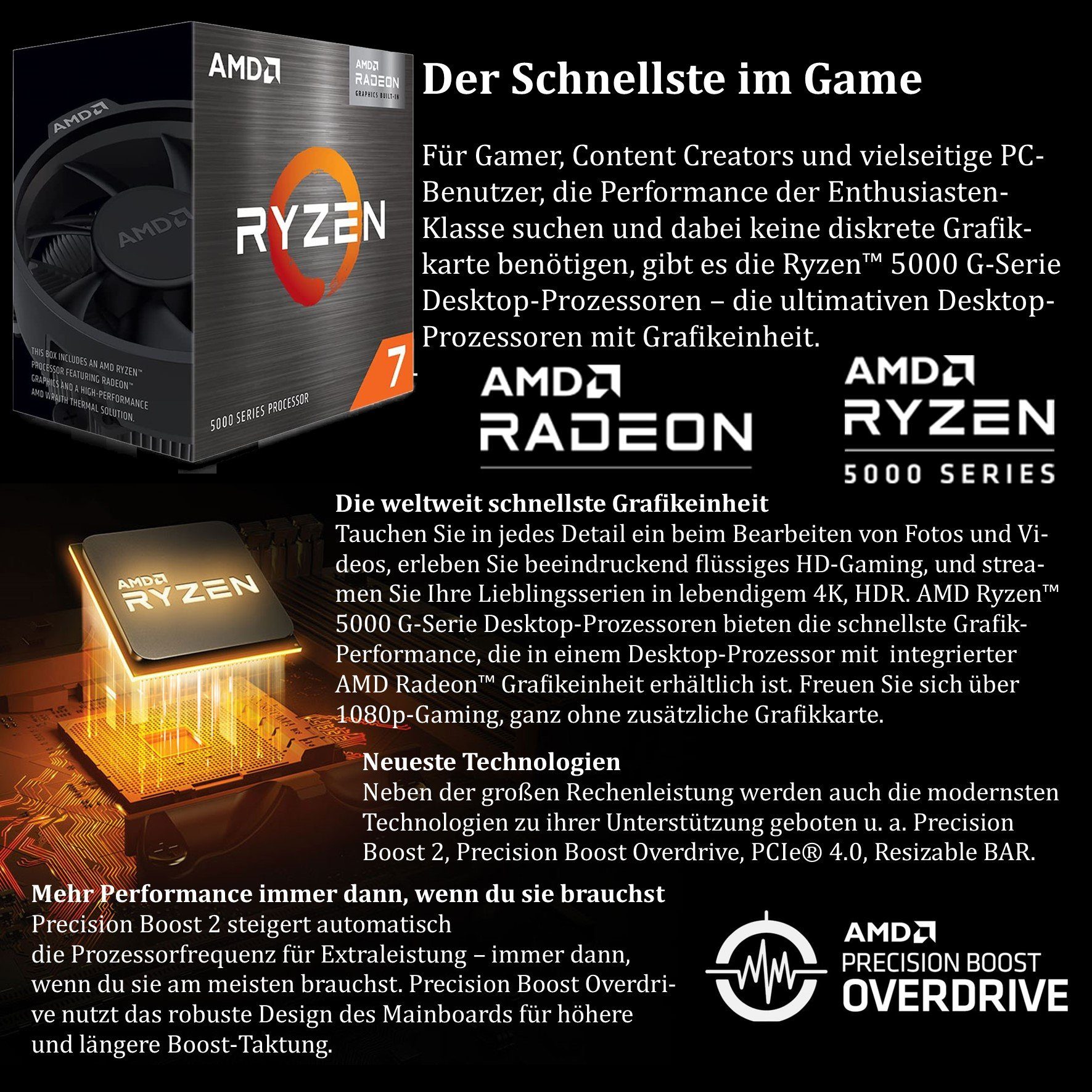 Meinpc Zocker 5700G [HF] Gaming-PC (AMD Ryzen 7 5700G, Radeon Vega 8, 32 GB RAM, 500 GB SSD, Gaming, Gamer, Windows 11 Pro)
