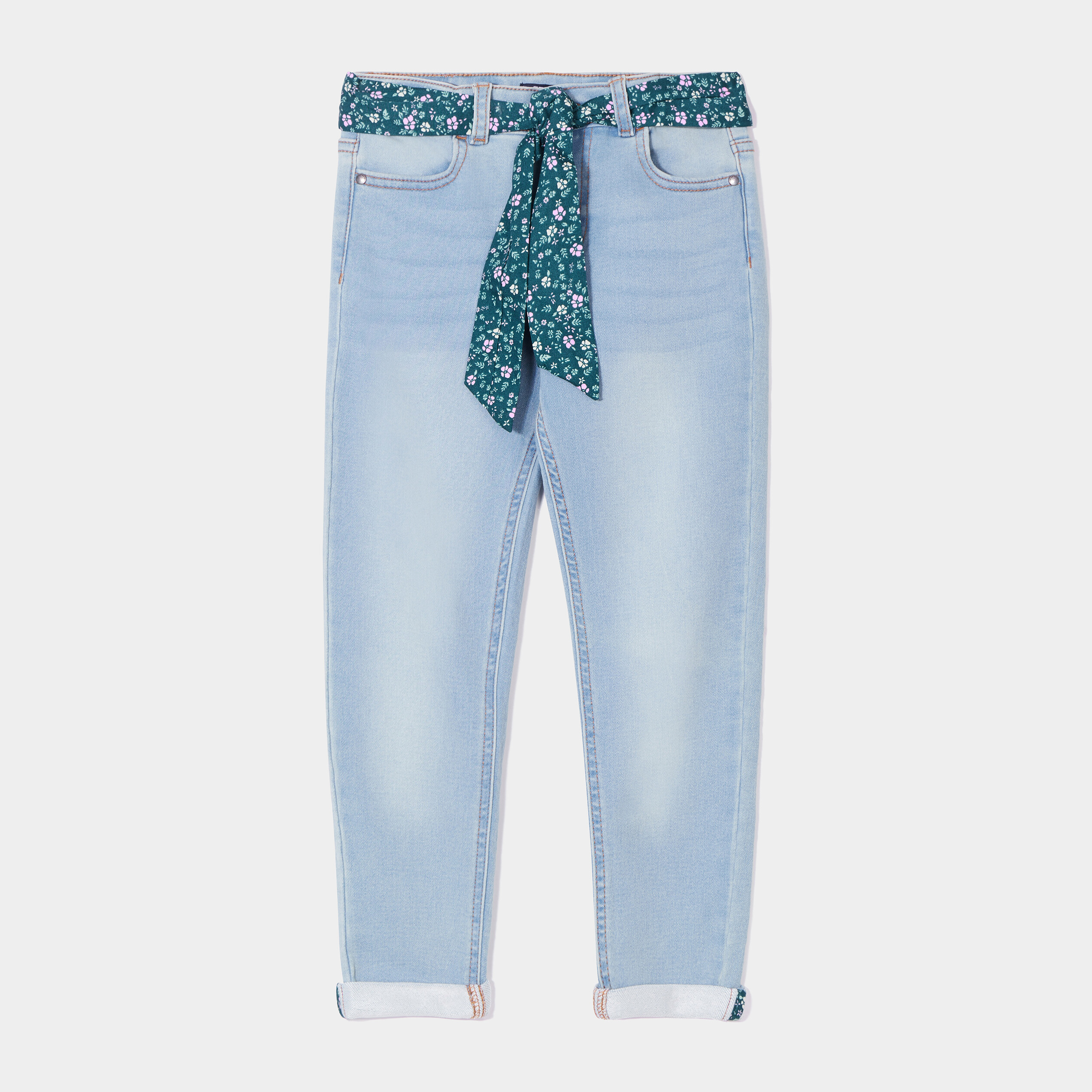 Jeans skinny ceinturé Creeks denim double stone fille | La Halle