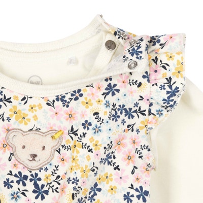 Set Strampler + T-Shirt langarm, dunkelblau für Mädchen