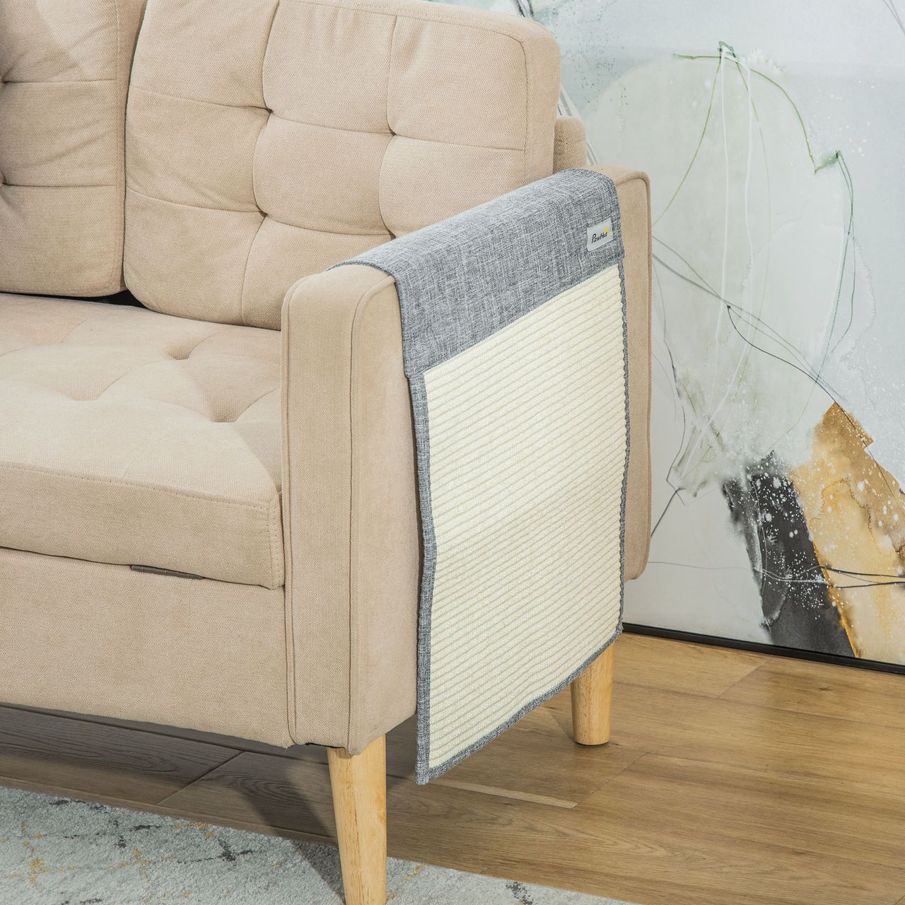 PawHut Kratze Brett Kratzbaum Katzenspielzeug Sisal Polyester Grau