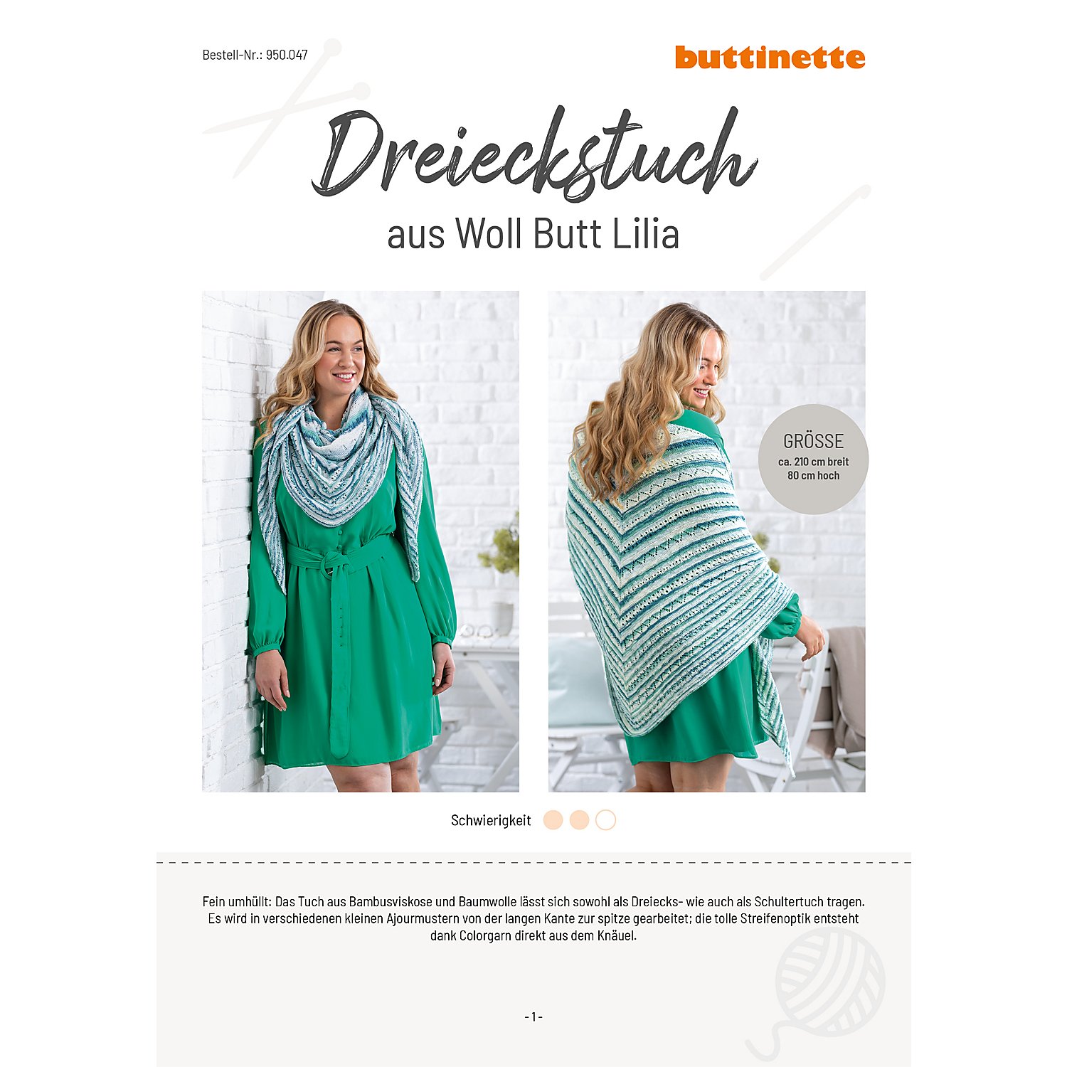 Strickanleitung - Dreieckstuch aus Woll Butt Lilia