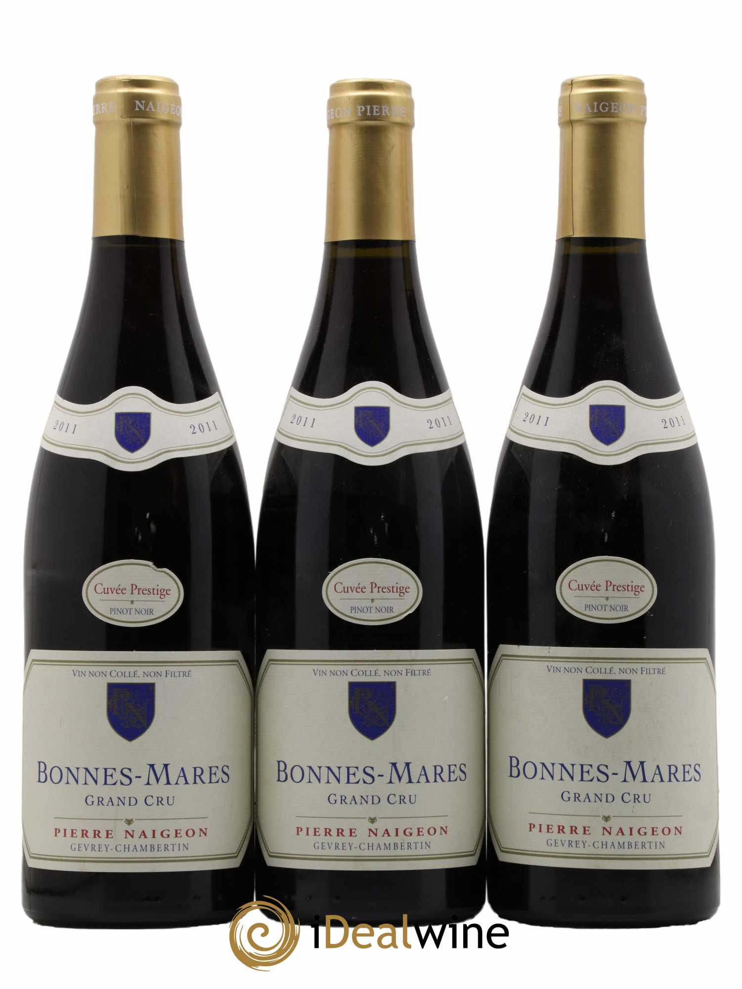Bonnes-Mares Grand Cru Cuvee Prestige Domaine Pierre Naigeon 2011 - Lot de 3 Bouteilles