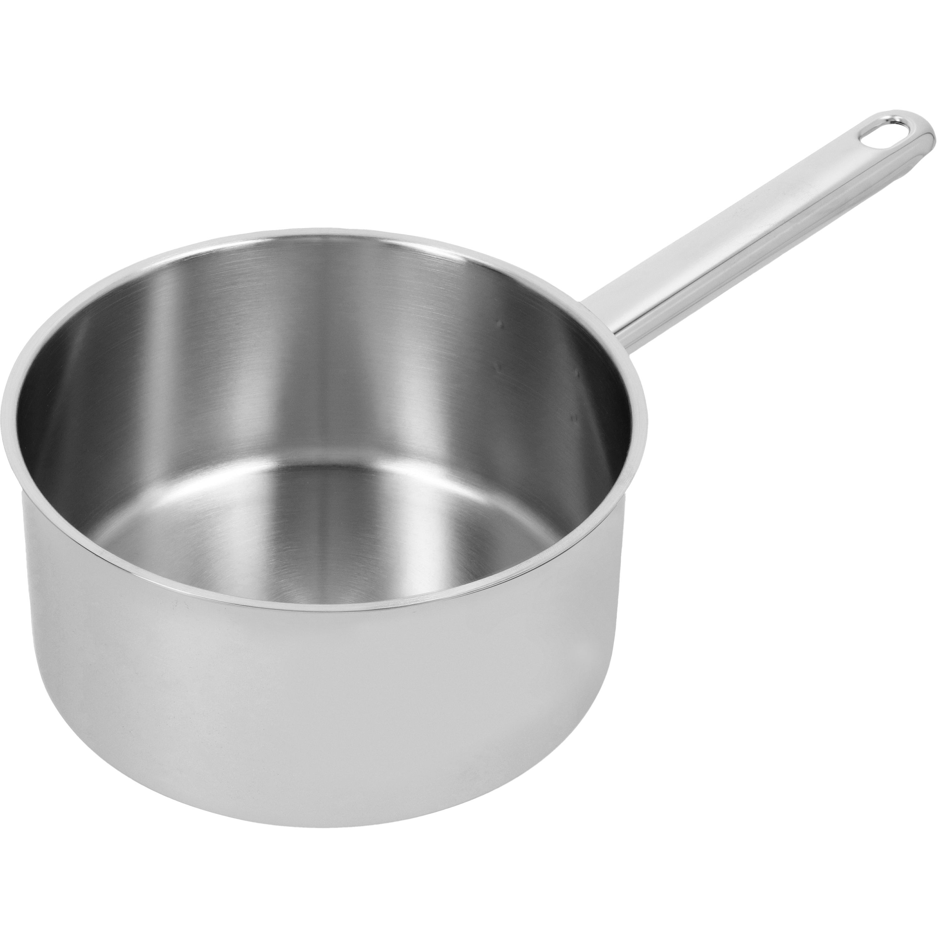 Stieltopf ohne Deckel 18 cm, 18/10 Edelstahl, Silber