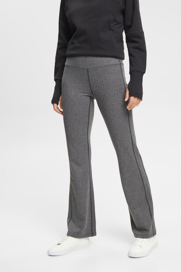 Ausgestellte Leggings mit Herringbone-Muster