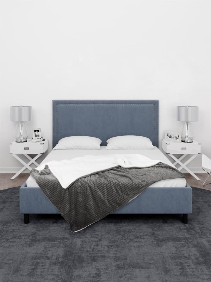 Aspero Flanell Kuscheldecke 150x200 cm Ezeiza in Dunkelgrau günstig kaufen 150 x 200 cm