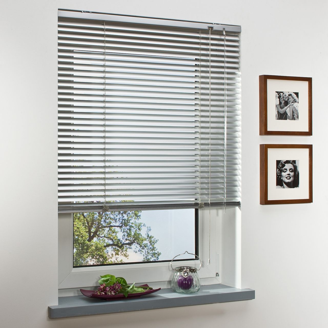 Bella Casa Aluminium-Jalousie, silber, 220 x 90 cm