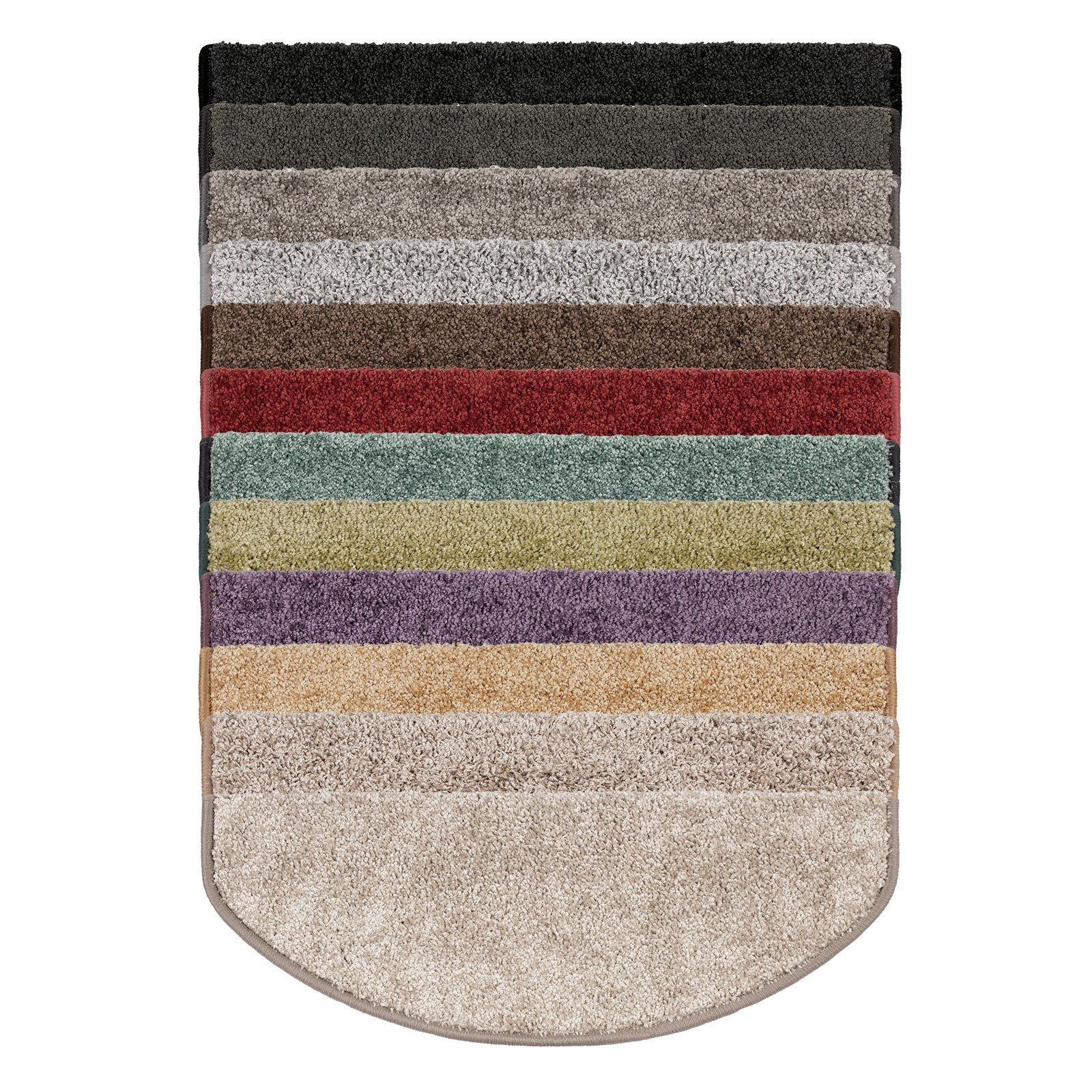 Stufenmatte Jakarta, Treppenschutz, Stufenschoner, viele Farben, Karat, Halbrund, Höhe: 10 mm, 100% Polypropylen