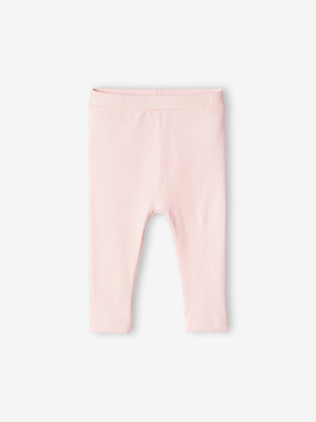 Lot de 2 leggings basic bébé BASICS rose pâle