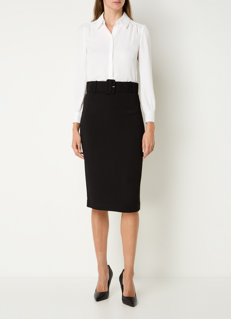 Jupe midi en crêpe Tabitha de LKBennett avec ceinture