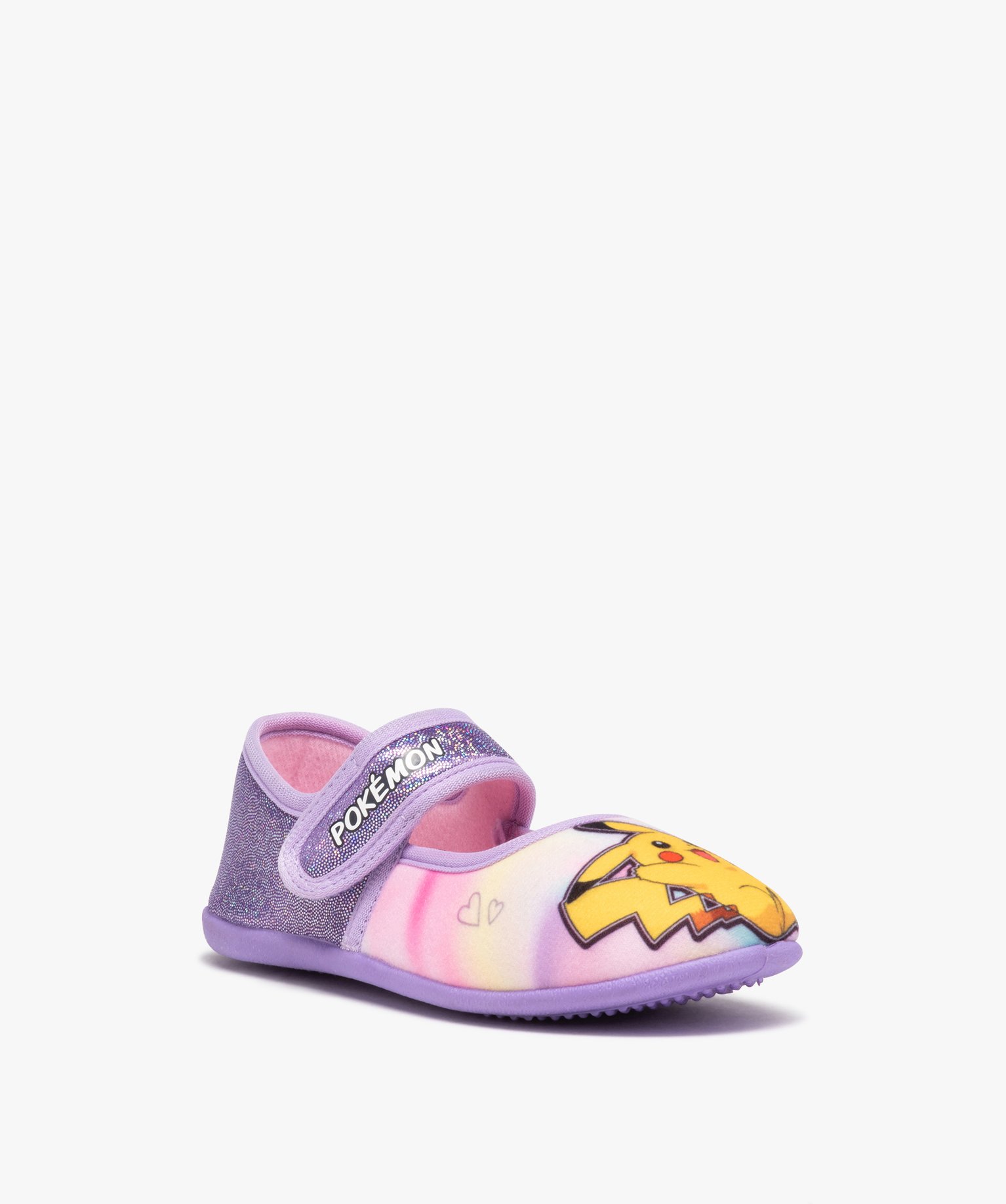 Chaussons fille ballerines à scratch Pikachu - Pokemon violet | GEMO