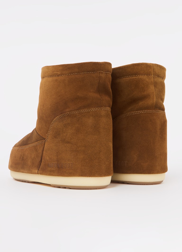 Ghete de zăpadă Moon Boot Icon Low din piele întoarsă cu lace și strat hidrofug.