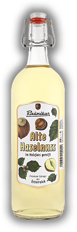 Raunikar Alte Haselnuss 1,0 Liter Raunikar Alte Haselnuss 1,0 Liter Aus doppelt gerösteten Haselnüssen; im Holzfass gereift. 1	 Liter - Vol 38%