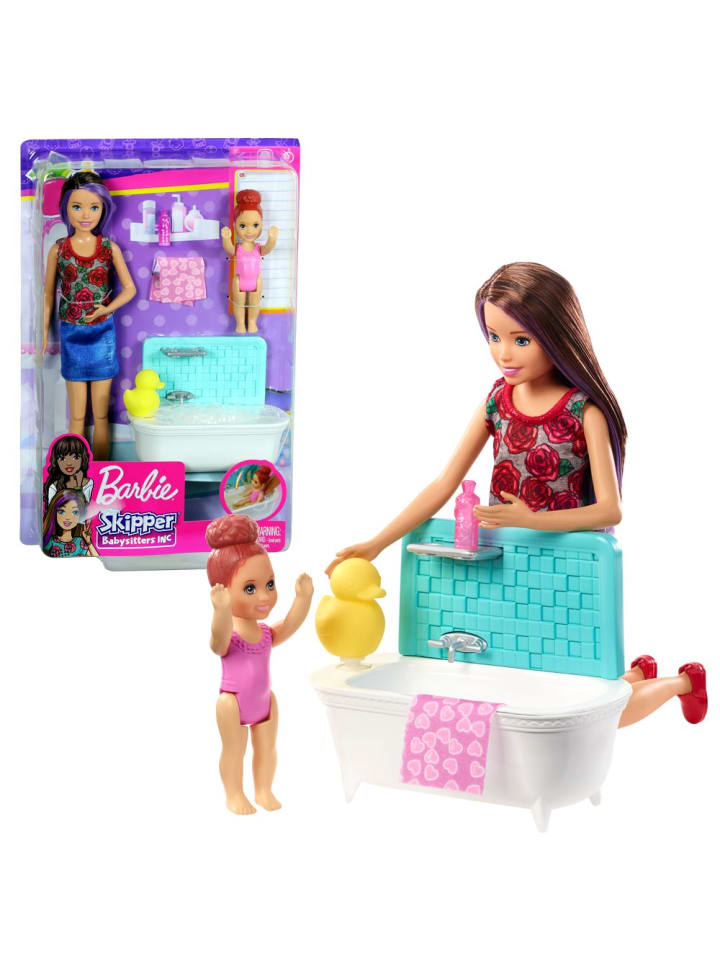 Barbie Puppe & Bad Spiel-Set | Barbie | Skipper Babysitter | Mattel FXH05 günstig kaufen onesize