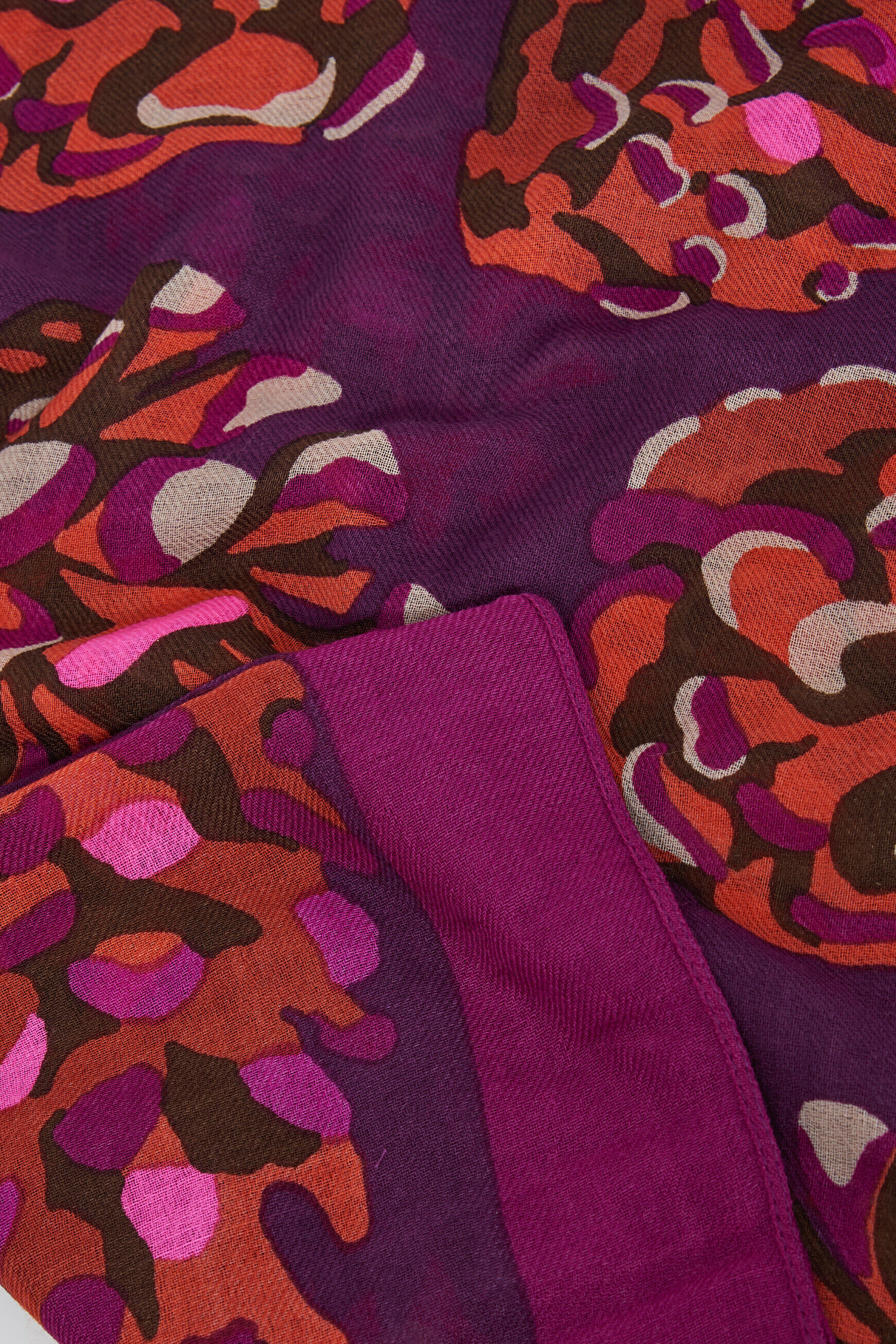 foulard adelina 100% laine rose cerise femme