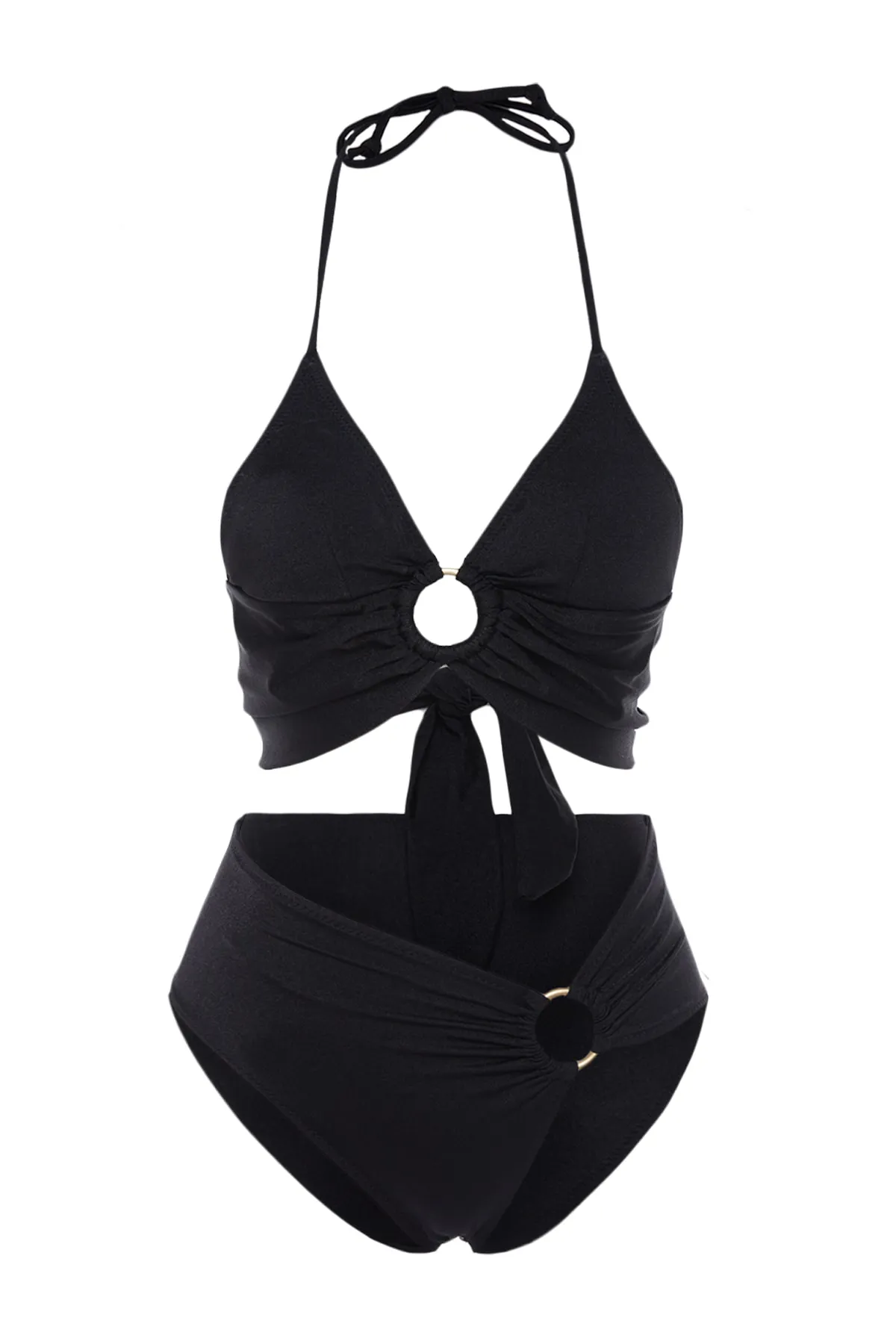 Trendyol Collection  Schwarzes Bustier-Zubehör, Bikini-Set mit hoher Taille TBESS23BT00073