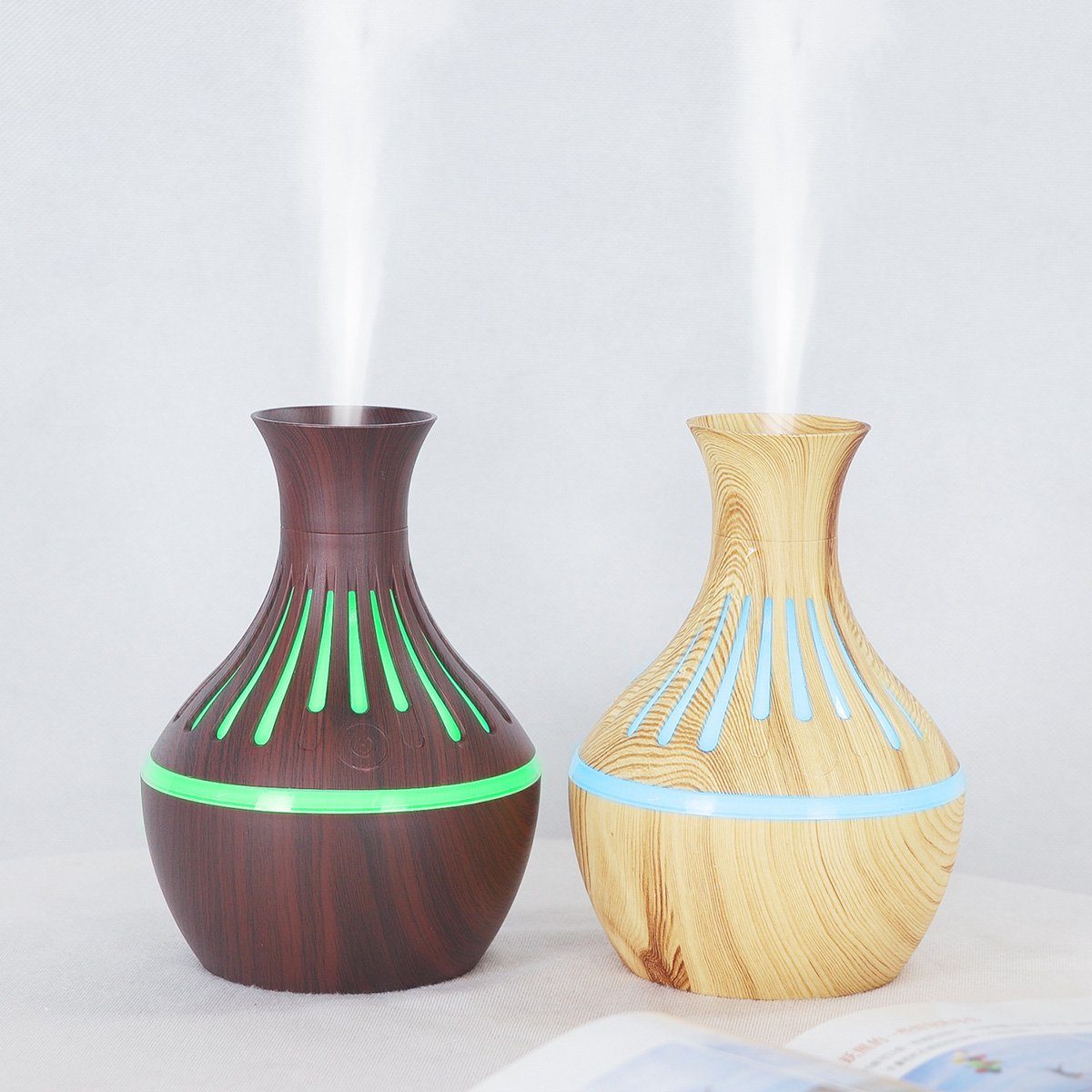 götäzer Luftbefeuchter USB Wiederaufladbar Kreative hohle Vase Aromatherapie Luftbefeuchter, Mit 7 Farben Lichteffekt, geeignet für klimatisierte Räume Hydratation