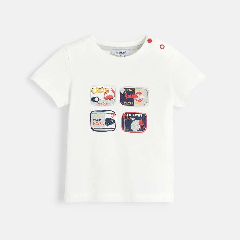 T-shirt manches courtes bébé garçon en jersey beige Absorba