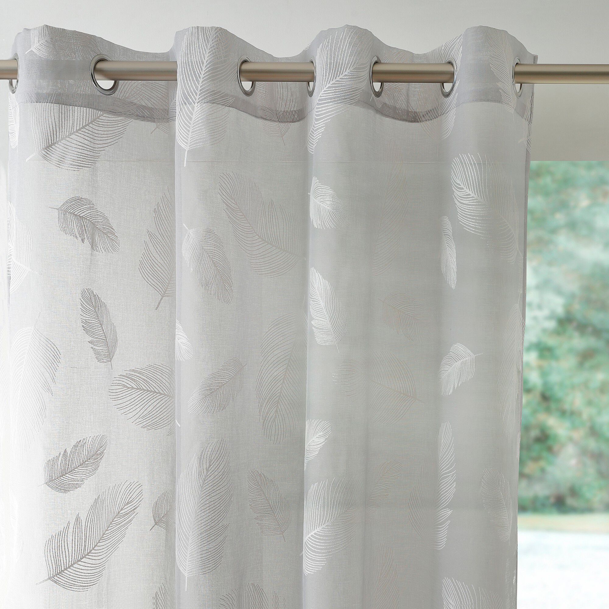 Voilage motif plumes