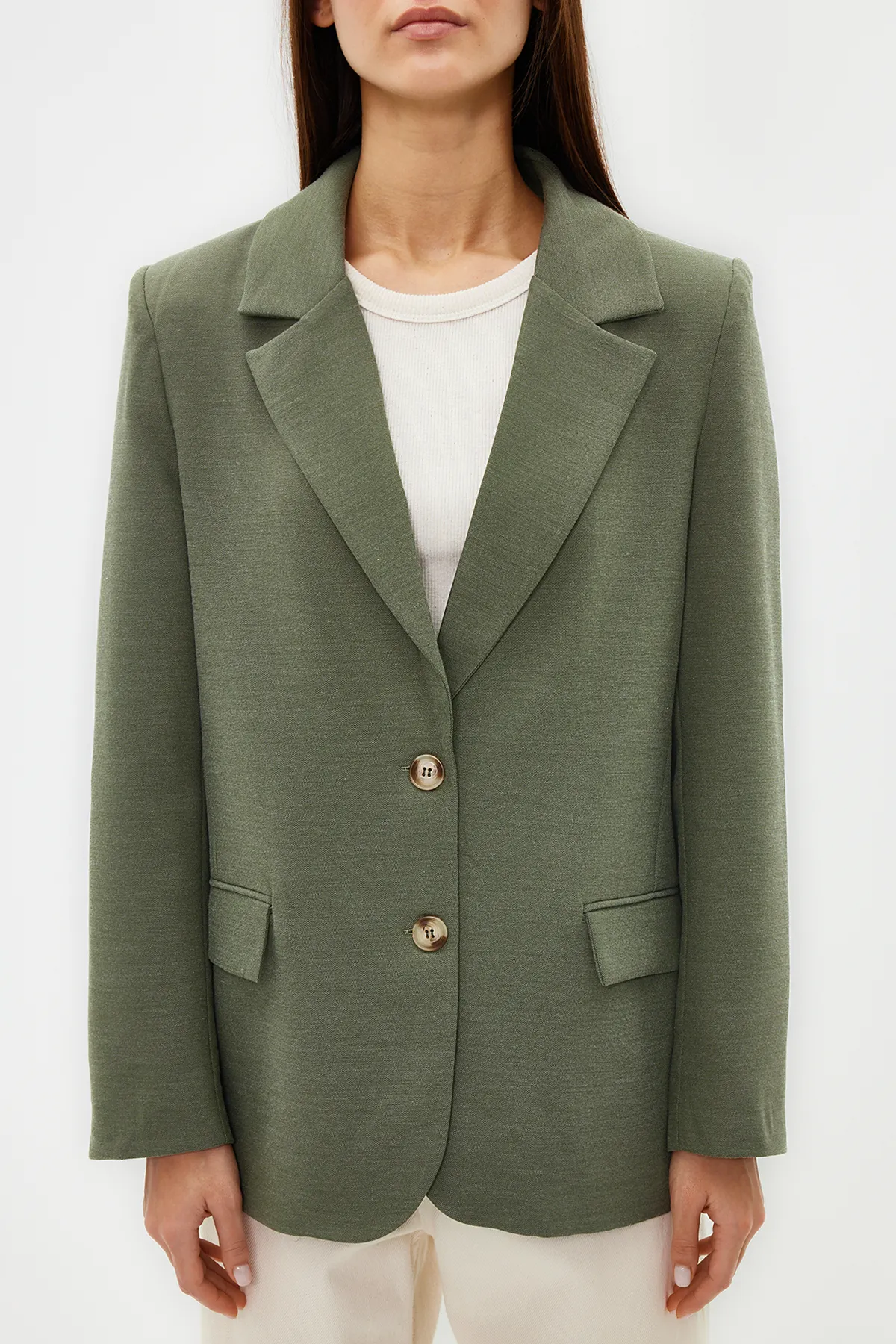 Trendyol Collection  Mintfarbene, regelmäßig gefütterte, gewebte Blazerjacke TWOAW23BC00132