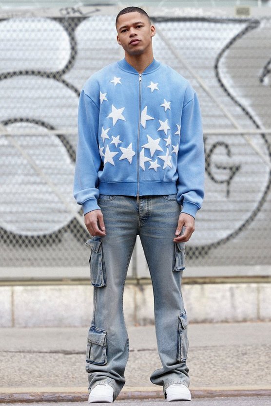 Lockere Cargo-Jeans