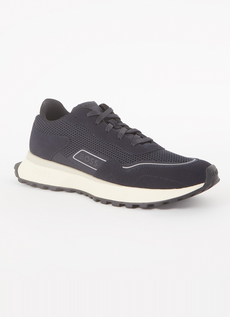 Sneakersy HUGO BOSS Jonah z siateczki i detalami ze zamszu
