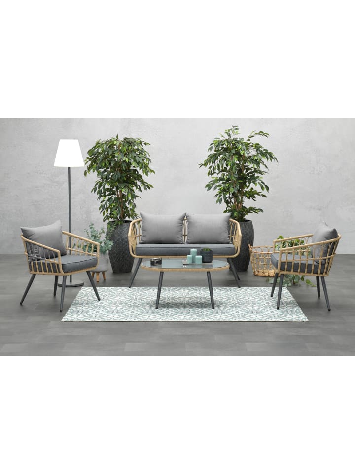 GMD Living Gartenmöbel Sitzgruppe Set FRANKLIN in Farbe Grau günstig kaufen onesize