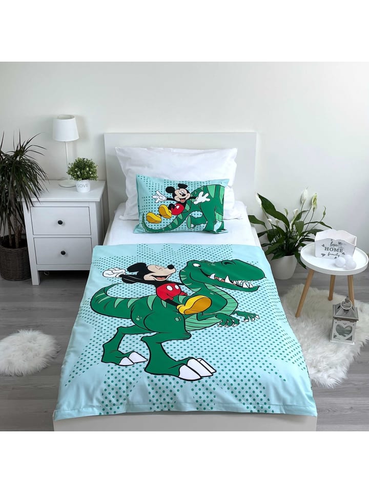 Disney Mickey Mouse 2-tlg.Set: Babybettwäsche Disney Mickey Mouse in Grün günstig kaufen 100